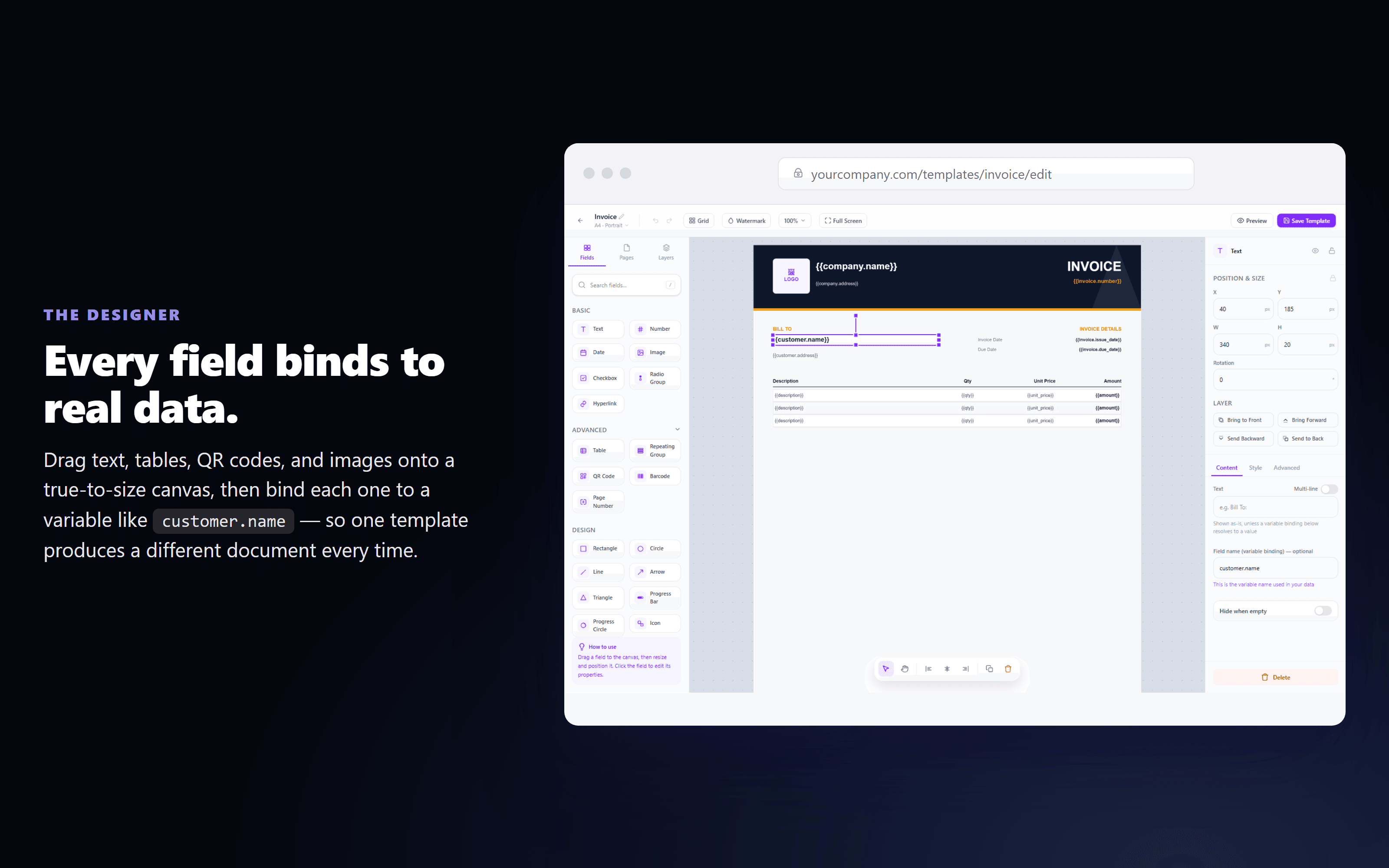 Screenshot of DocVera Designer